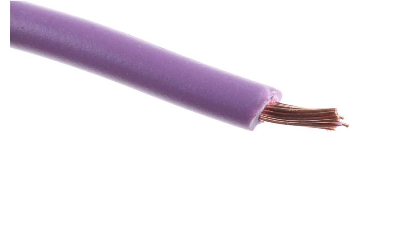 RS PRO Purple 0.75mm² Hook Up Wire, 20AWG, 24/0.2 mm, 100m, PVC TI3 Insulation