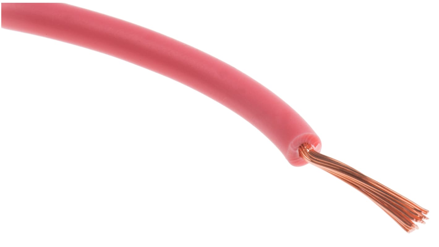 RS PRO Pink 0.75 mm² Hook Up Wire, 24/0.2 mm, 100m