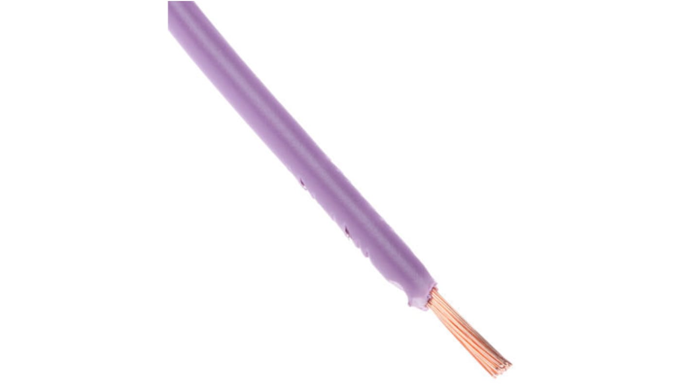 RS PRO Purple 1 mm² Tri-rated Cable, 18 AWG, 32/0.2 mm, 100m, PVC Insulation