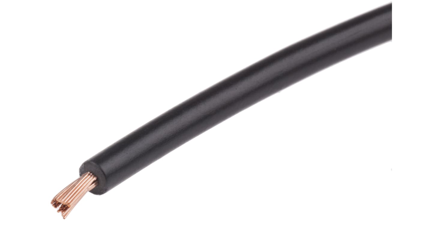 RS PRO Black 1.5 mm² Tri-rated Cable, 16 AWG, 30/0.25 mm, 100m, PVC Insulation