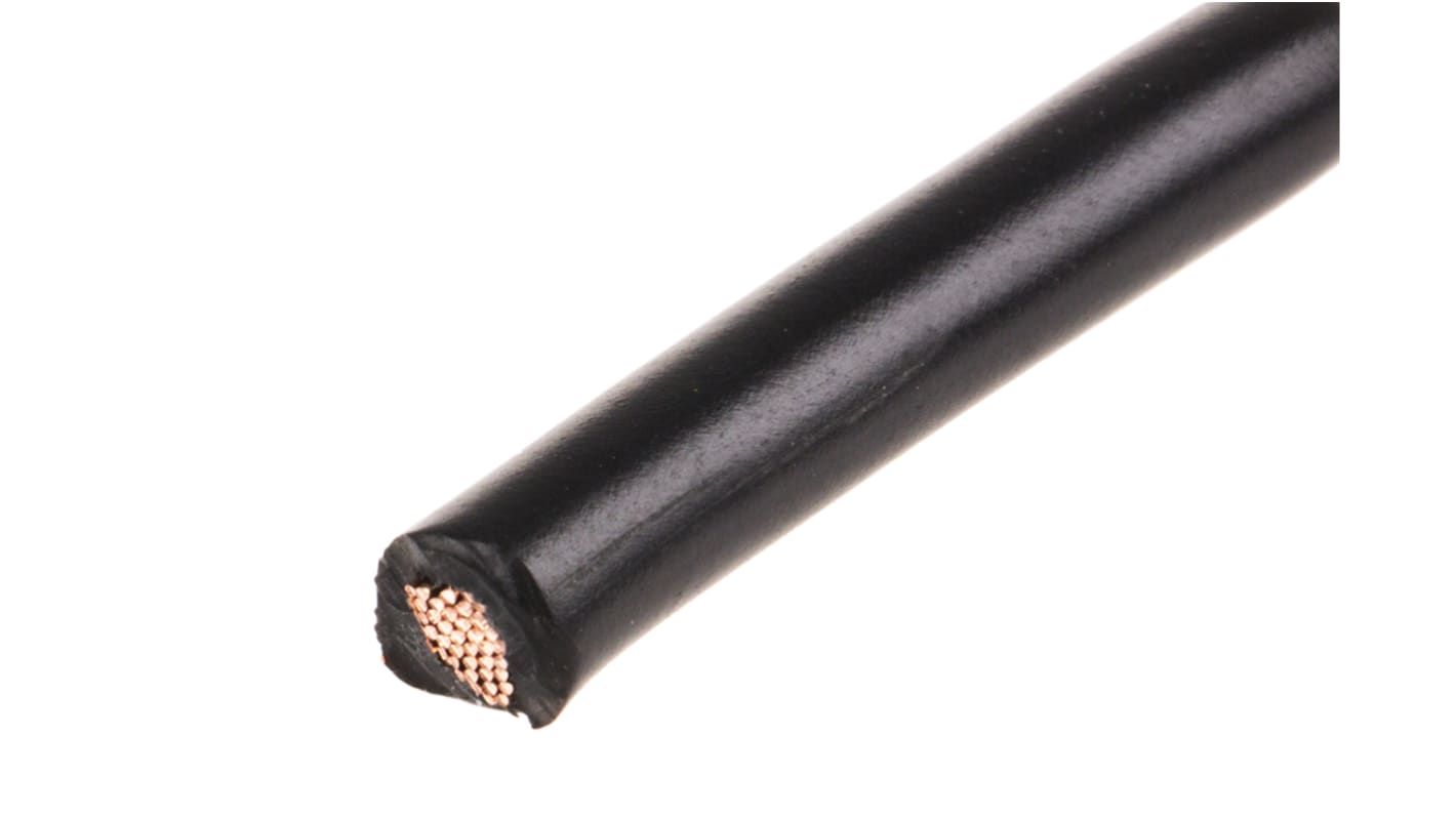 RS PRO Einzeladerleitung 2,5 mm², 14 AWG 100m Schwarz PVC isoliert Ø 3.7mm 50/0,25 mm Litzen