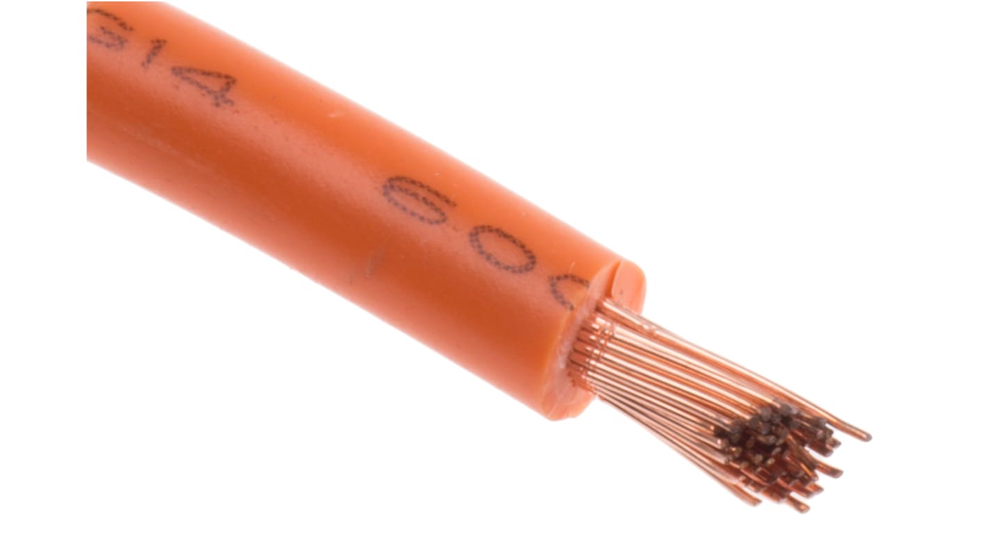 RS PRO Einzeladerleitung 2.5mm², 14AWG 100m Orange Ø 3.7mm 50/0,25 mm Litzen UL1015