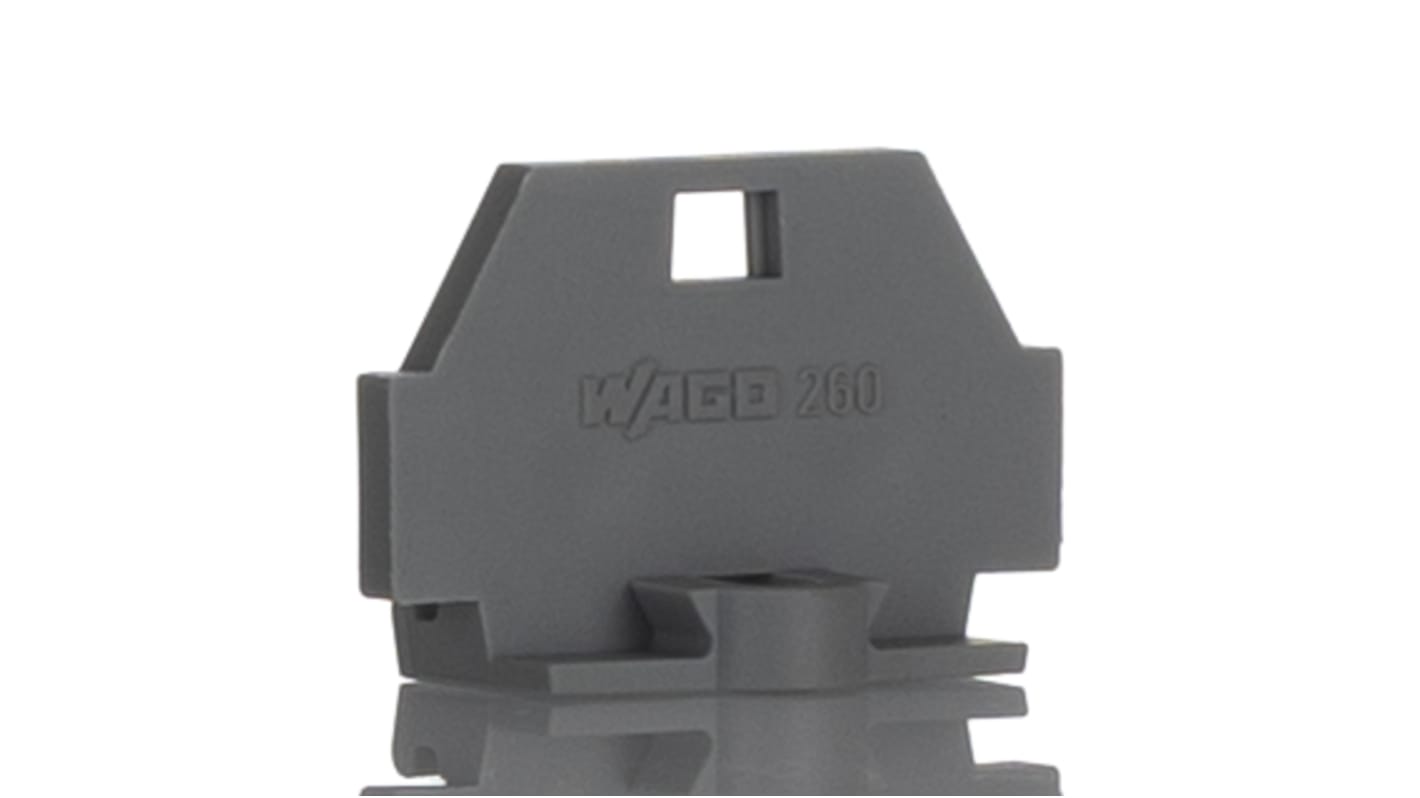 Wago 260 Series End Plate with Mounting Flange for Use with 260 Series Terminal Block