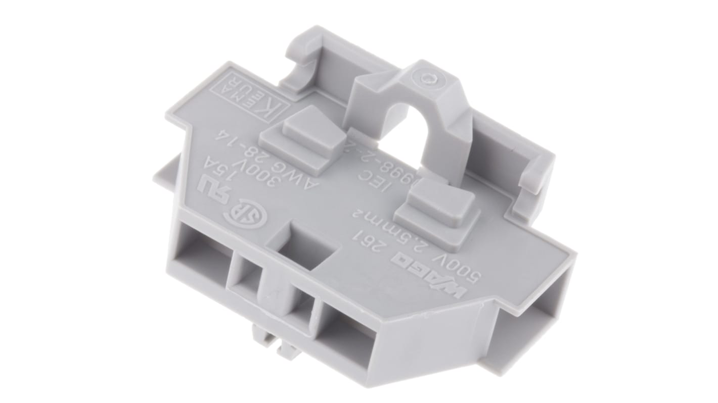 261301 Wago 261 Series Grey Modular Terminal Block, 2.5mm², Single