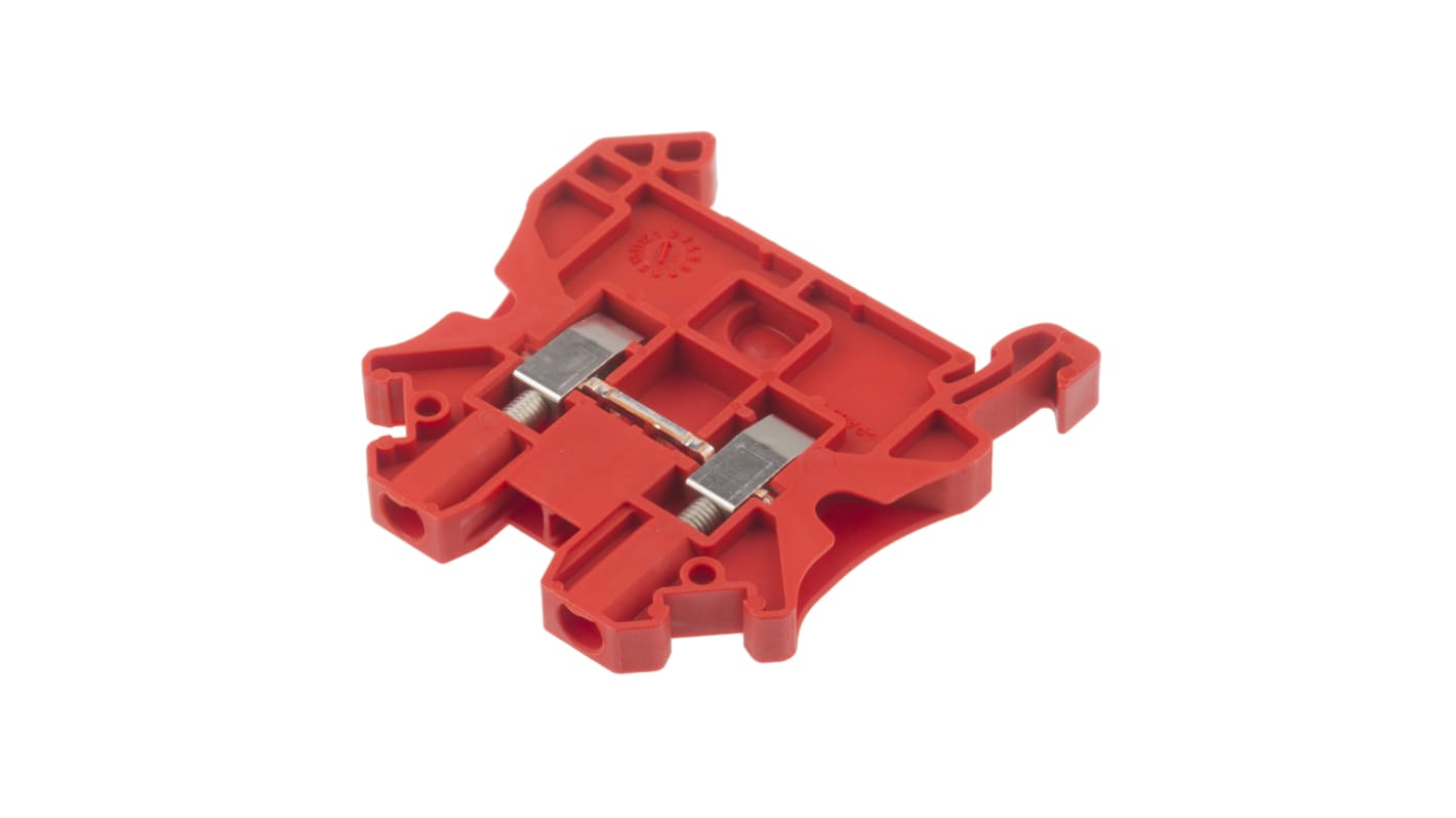 Phoenix Contact UT 2.5 RD Series Red Feed Through Terminal Block, 2.5mm², Single-Level, Screw Termination