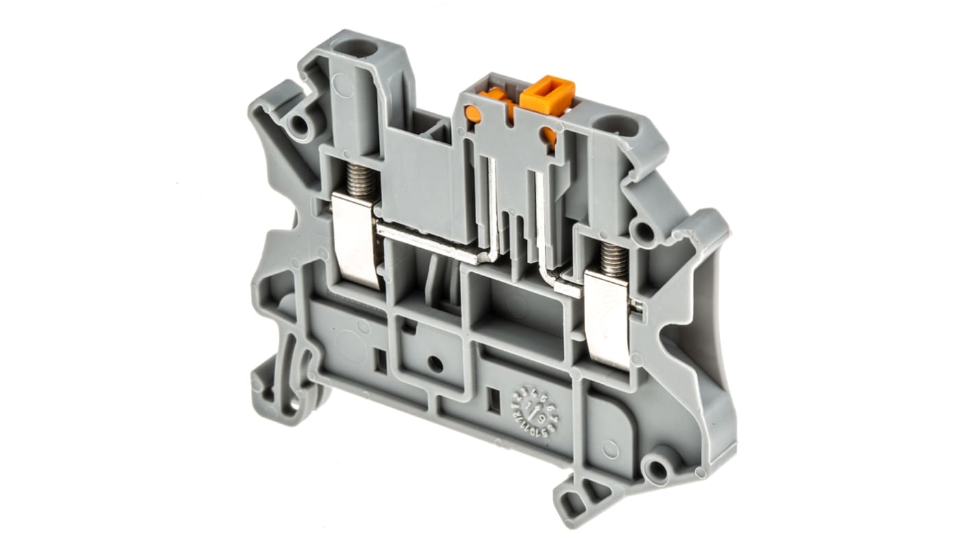 Phoenix Contact UT 2.5-MT Series Grey Knife Disconnect Terminal Block, 2.5mm², Single-Level, Screw Termination