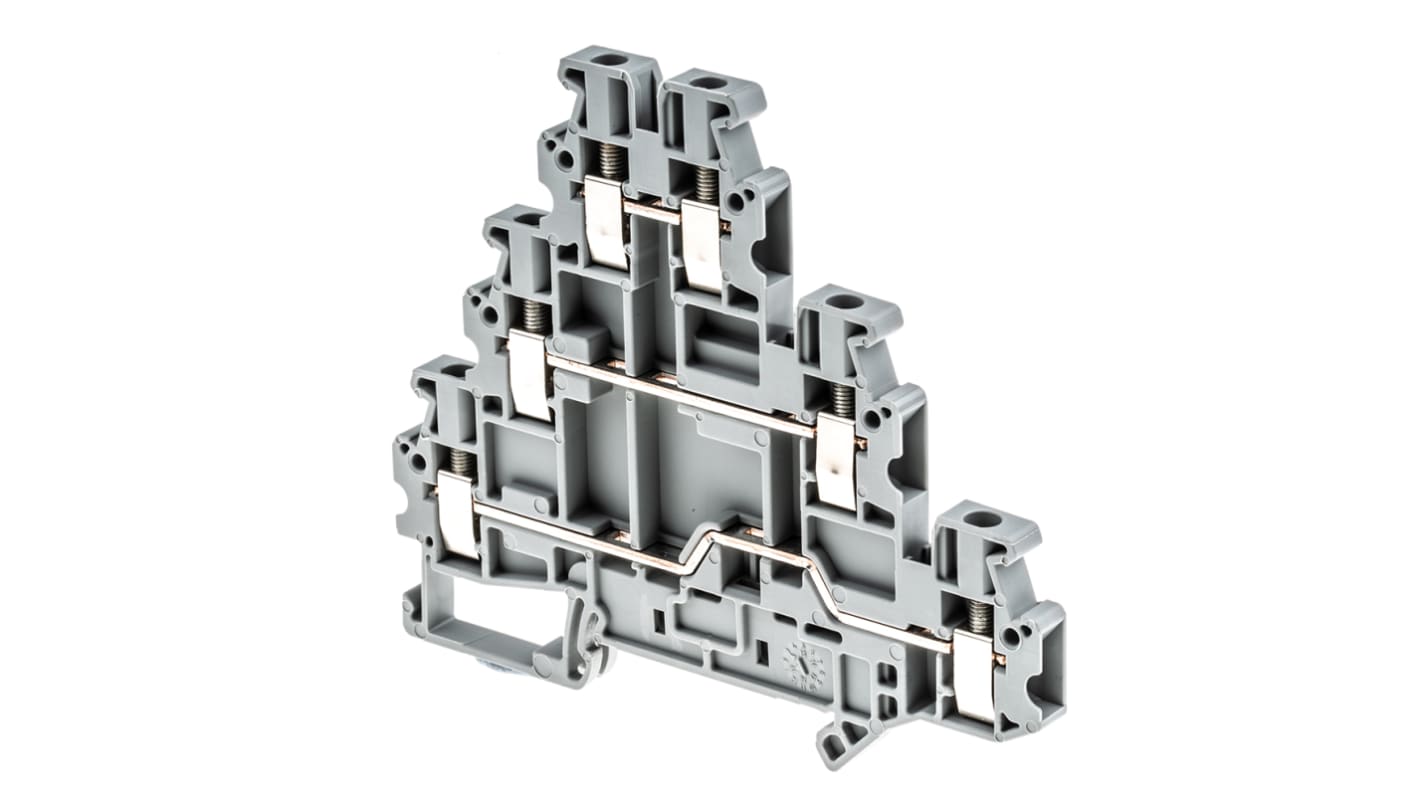 Phoenix Contact UT 2.5-3L Series Grey DIN Rail Terminal Block, Triple-Level, Screw Termination