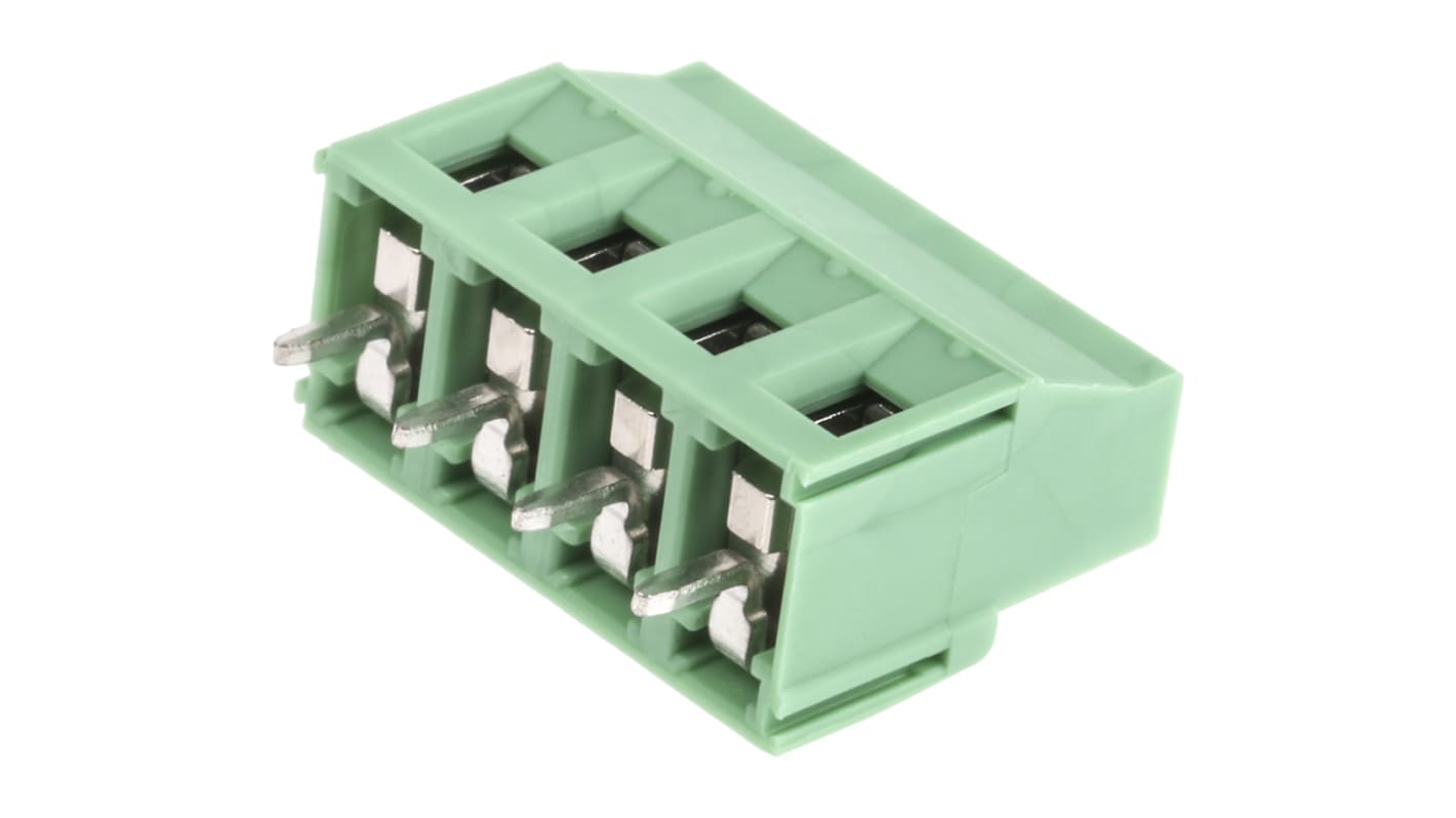 Phoenix Contact MKDSN 2.5/4-5.08 Series PCB Terminal Block, 4-Contact, 5.08mm Pitch, Through Hole Mount, 1-Row, Screw