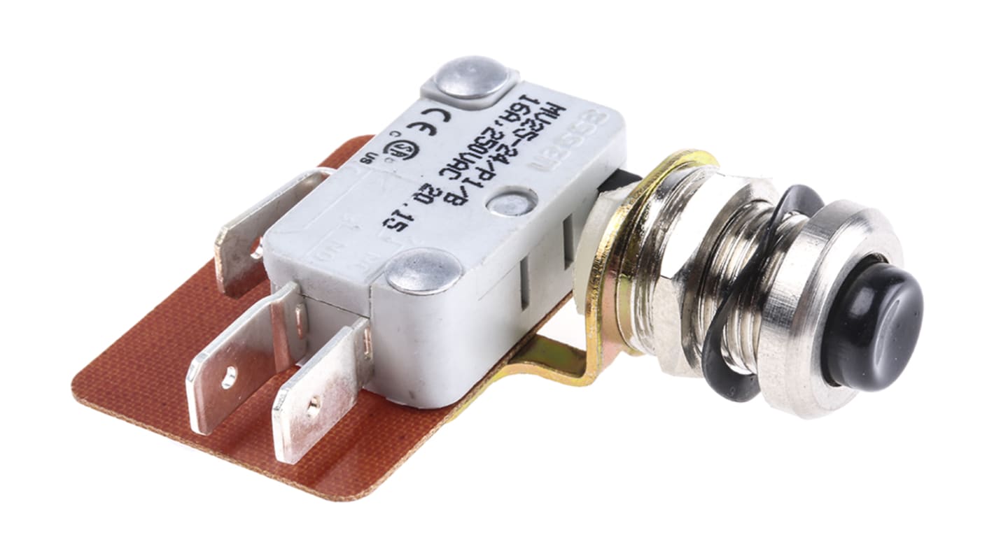Mikrospínač SP-CO, typ ovladače: Tlačítko 16 A při 250 V AC