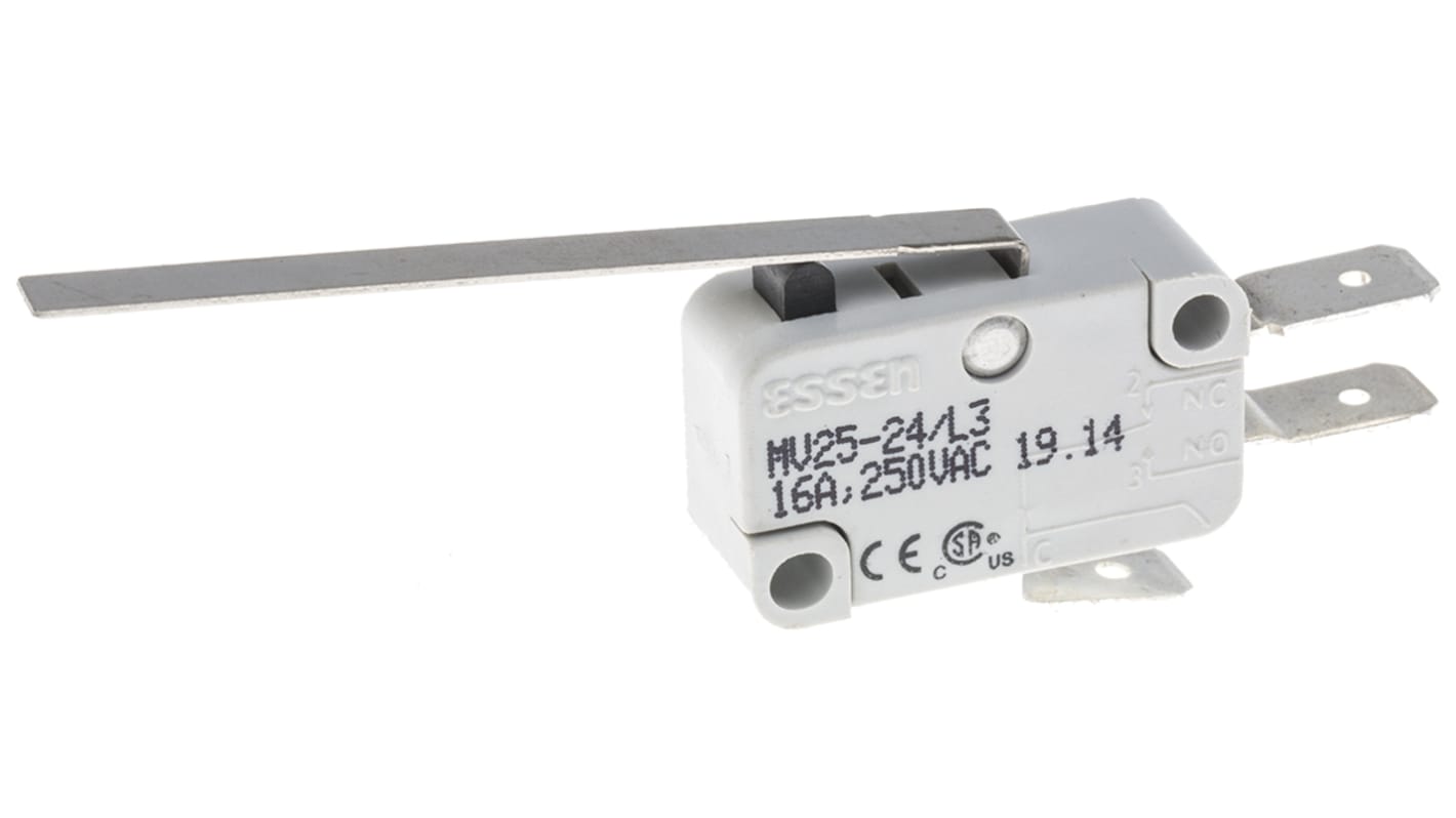 Microinterruptor, Palanca Recta Larga SP-CO 16 A a 250 V ac