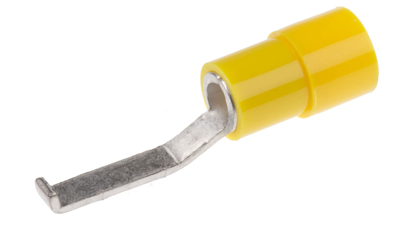 Phoenix Contact Hooked, C-BCI 6/2.8 Insulated Crimp Blade Terminal 18mm Blade Length, 4mm² to 6mm², Yellow