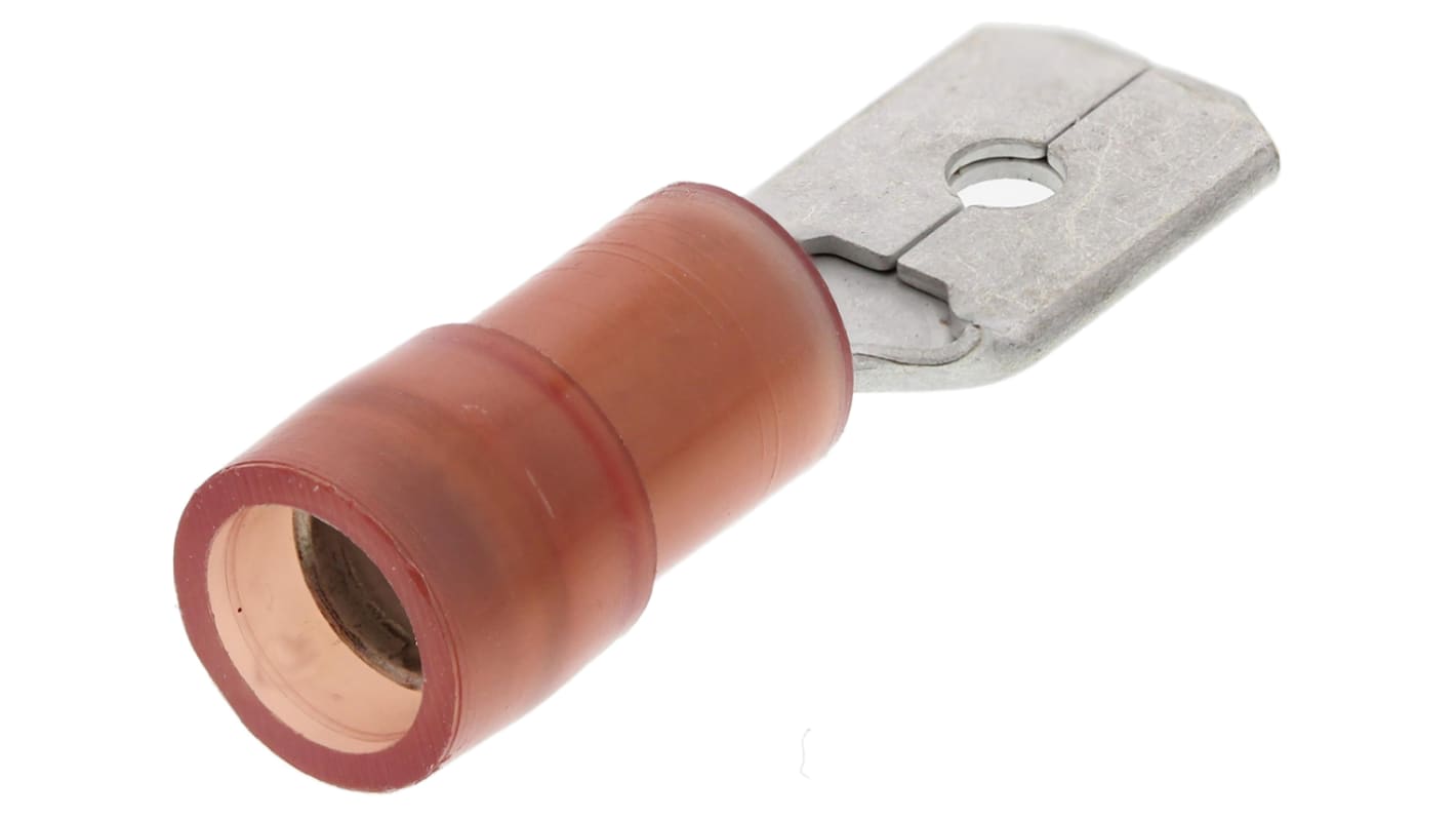 Krimpovací jazýčková svorka, řada: C-SCMIizolovaná, pokovení: Cín, 6.3 x 0.8mm, Červená, 0.5mm² - 1.5mm² úhel montáže