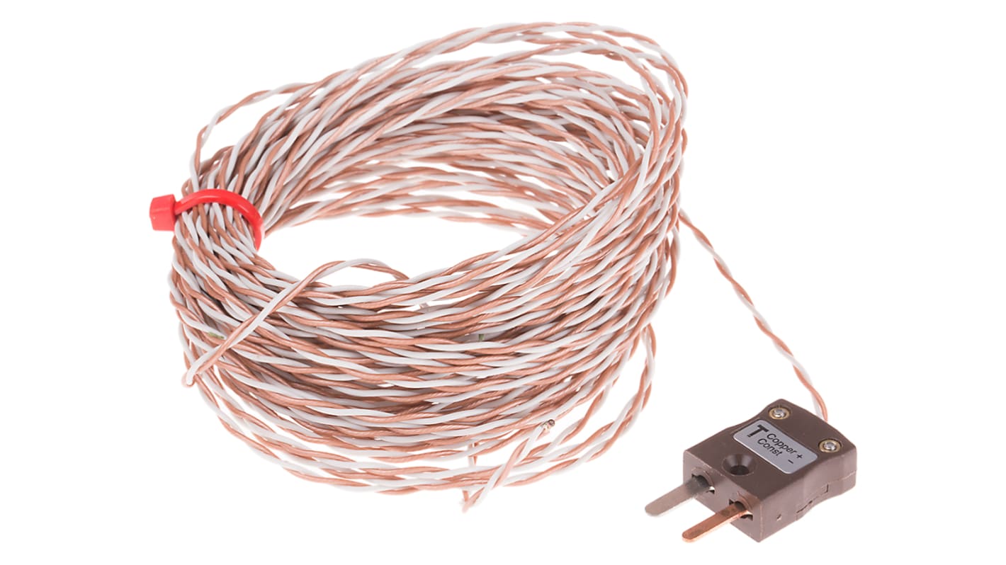 RS PRO Type T Thermocouple Connector 10m Length, , -75°C → +250°C