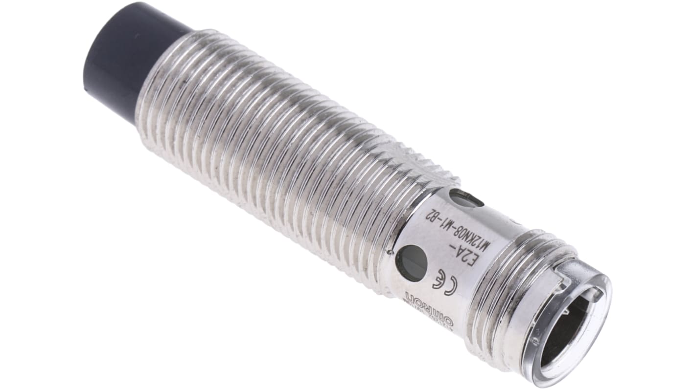 Omron Inductive Barrel-Style Proximity Sensor, M12 x 1, 8 mm Detection, PNP Output, 12 → 24 V dc, IP67