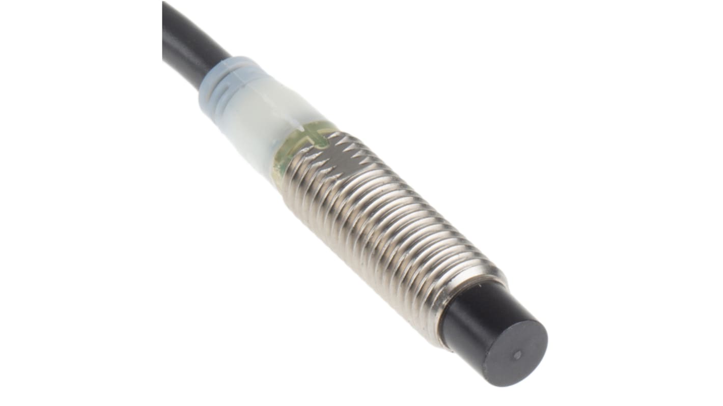 Omron Inductive Barrel-Style Proximity Sensor, M8 x 1, 4 mm Detection, PNP Output, 12 → 24 V dc, IP67