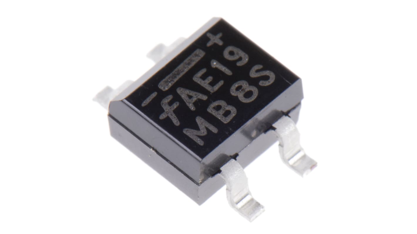 onsemi Brückengleichrichter, 1-phasig 500mA 200V SMD 1V SOIC 4-Pin 500μA