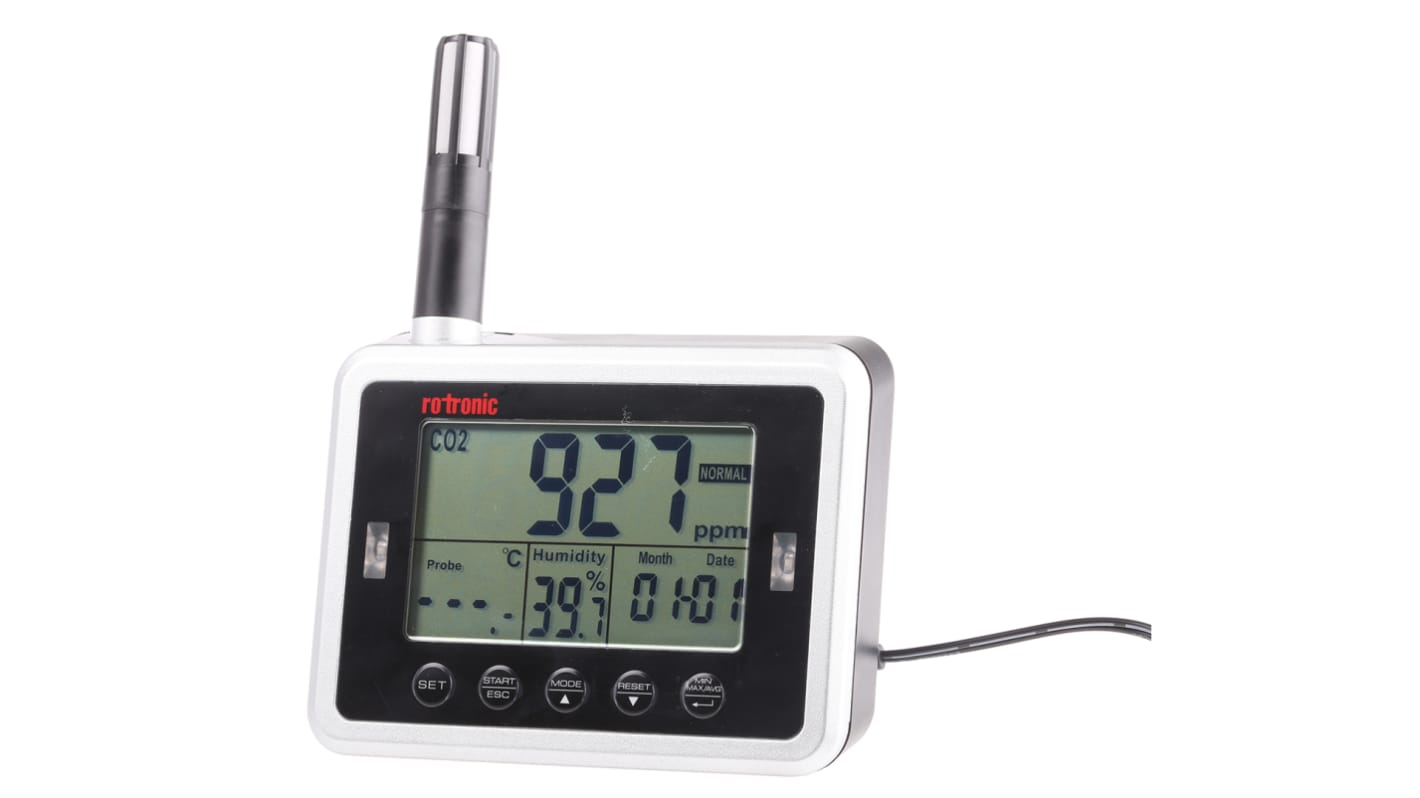 Rotronic Instruments Adatnaplózó (CO2, páratartalom, hőmérséklet), Termisztor, USB, Digitális, IP30