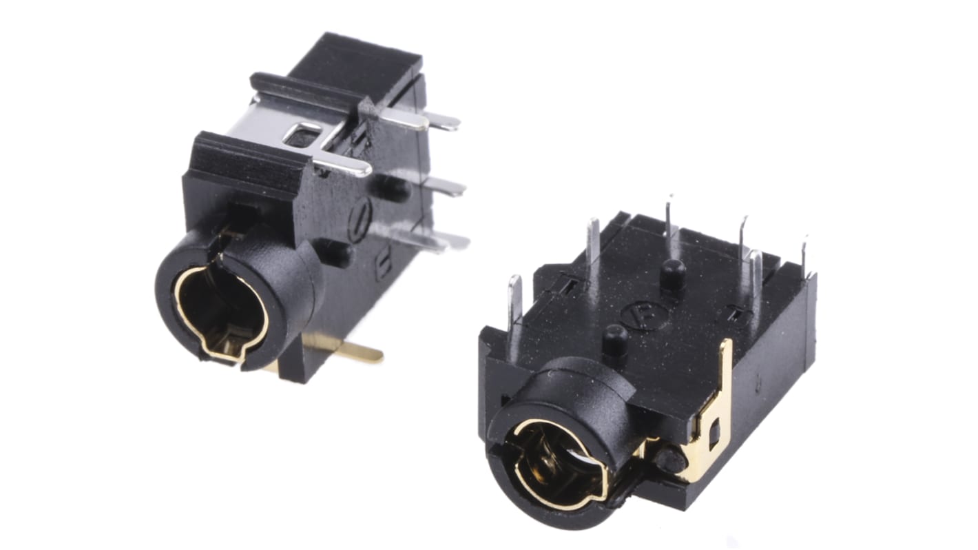 RS PRO Jack Connector 3.5 mm PCB Mount Composite Video Socket, 4Pole