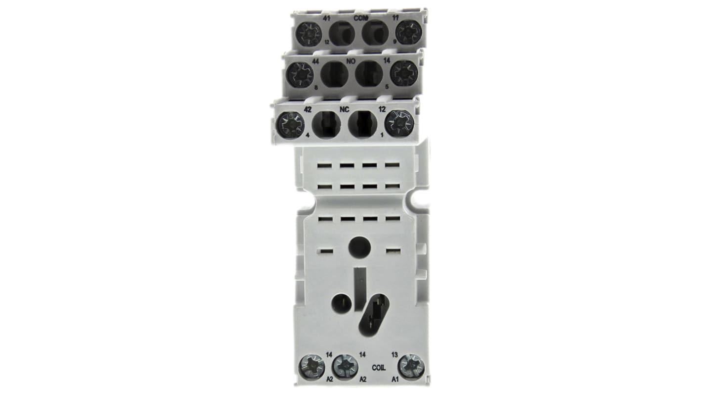 Relpol 8 Pin 300V ac DIN Rail, Panel Mount Relay Socket, for use with R2N Series Relay