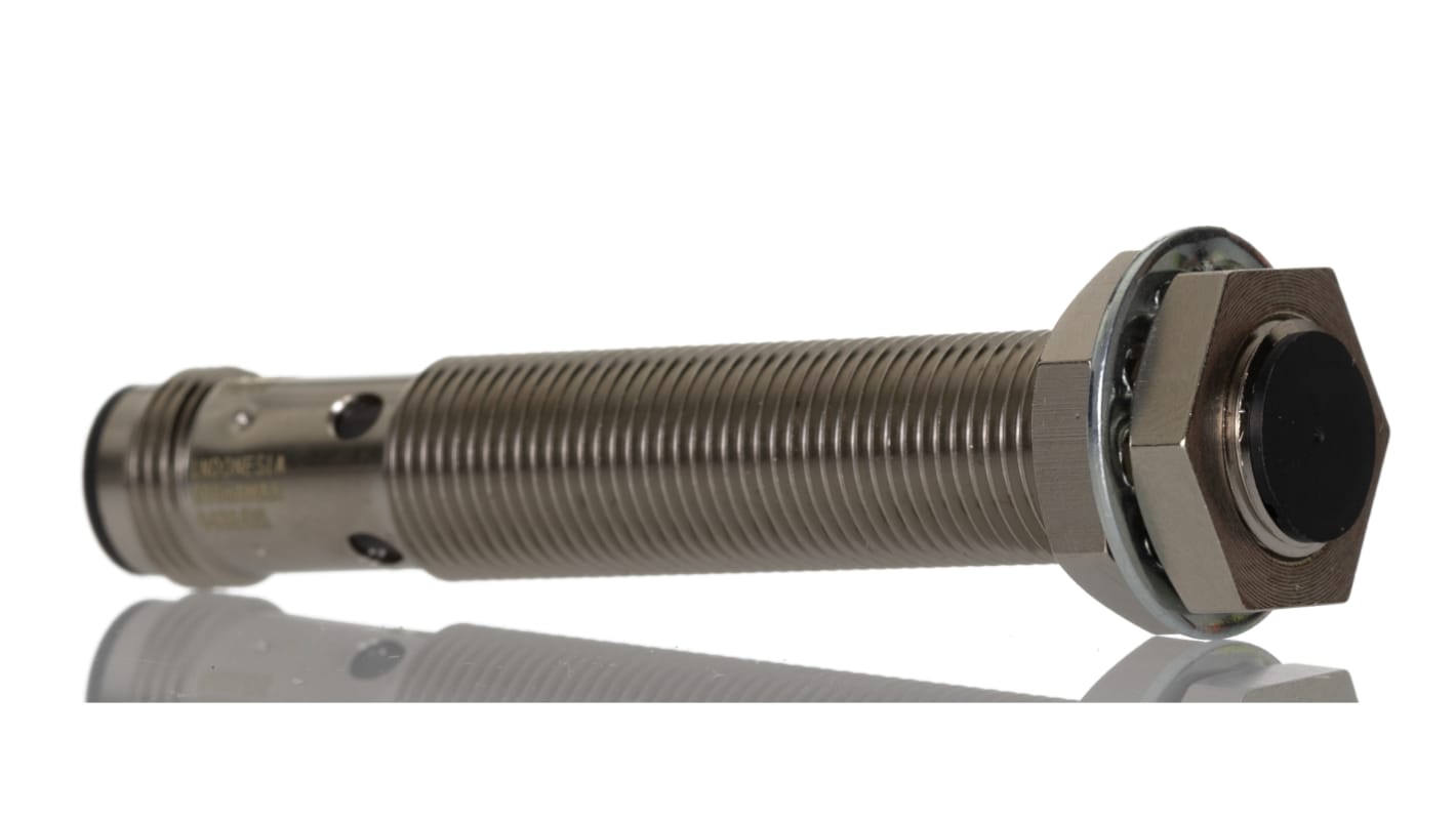 Omron E2B Series Inductive Barrel-Style Proximity Sensor, M12 x 1, 4 mm Detection, PNP Output, 12 → 24 V dc, IP67