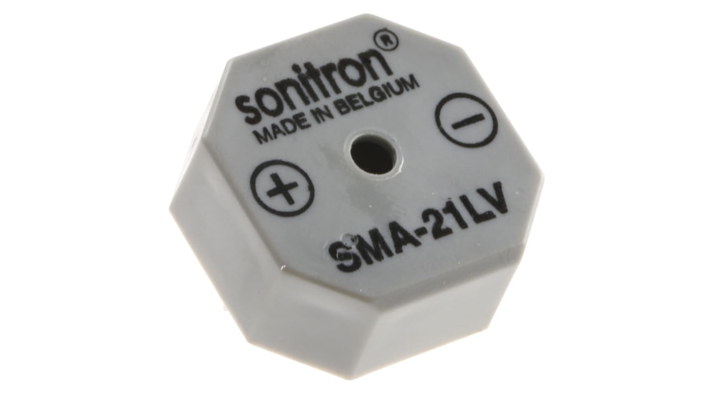 Avisador acústico Sonitron SMA-21LV-P15, 2 → 6 V, 87dB, , Montaje en Superficie, Continua, Interno, Máximo de