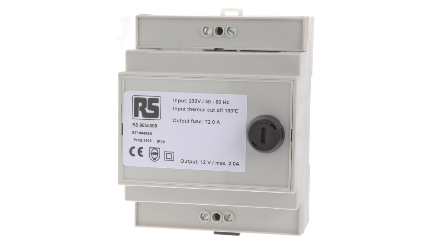 RS PRO 24VA DIN Rail Transformer, IEC 61558-2-6, 230V ac Primary, 12V ac Secondary