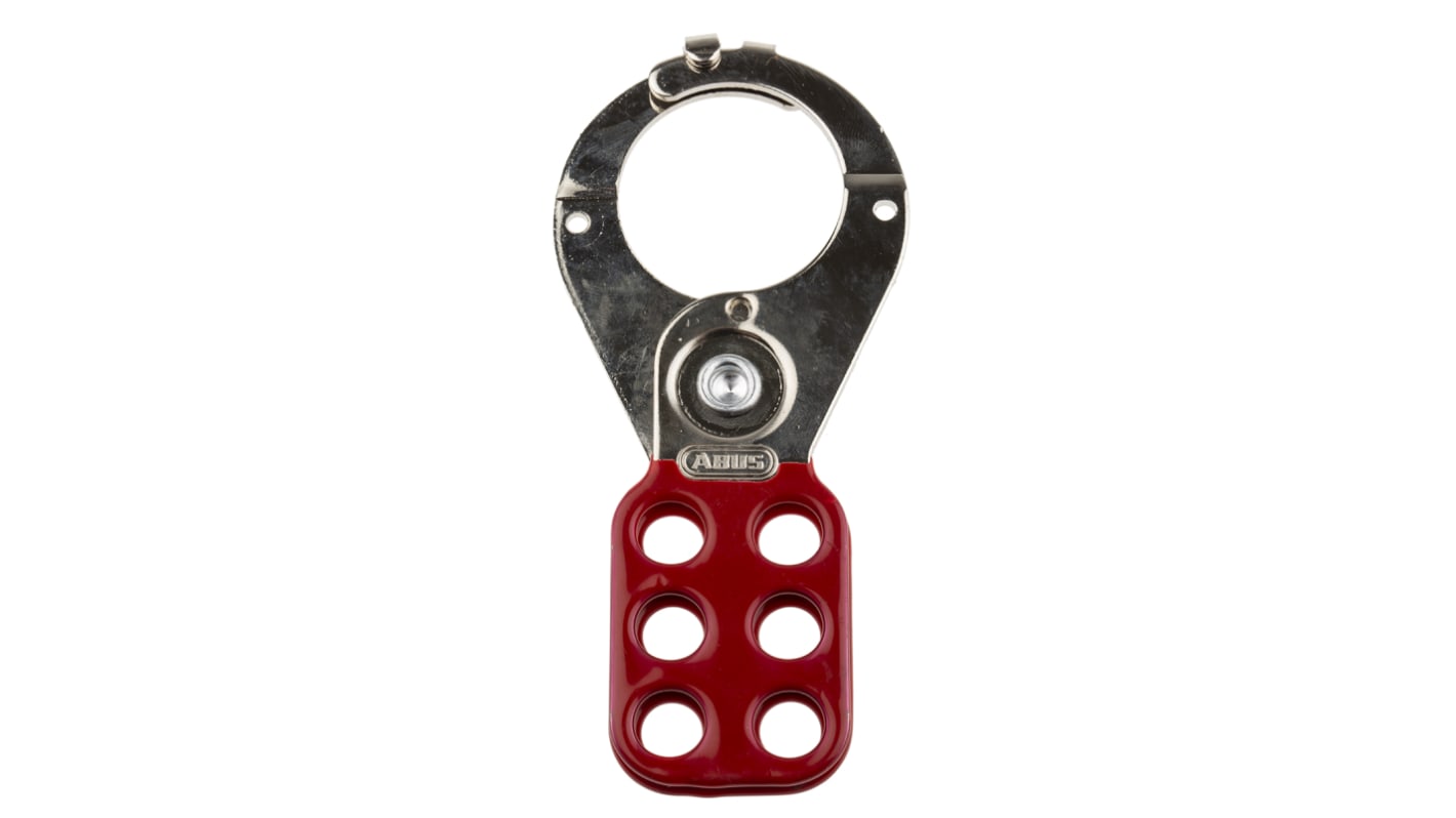 RS PRO Red 6-Lock Steel Hasp Lockout, 38mm Shackle, 38mm Attachment