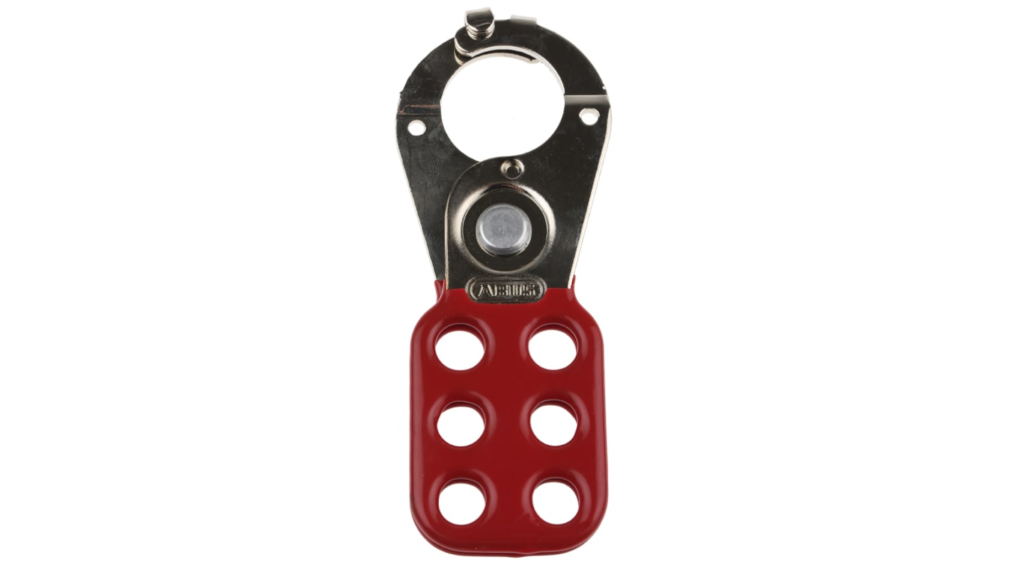 RS PRO Red 6-Lock Steel Hasp Lockout, 25mm Shackle, 25mm Attachment