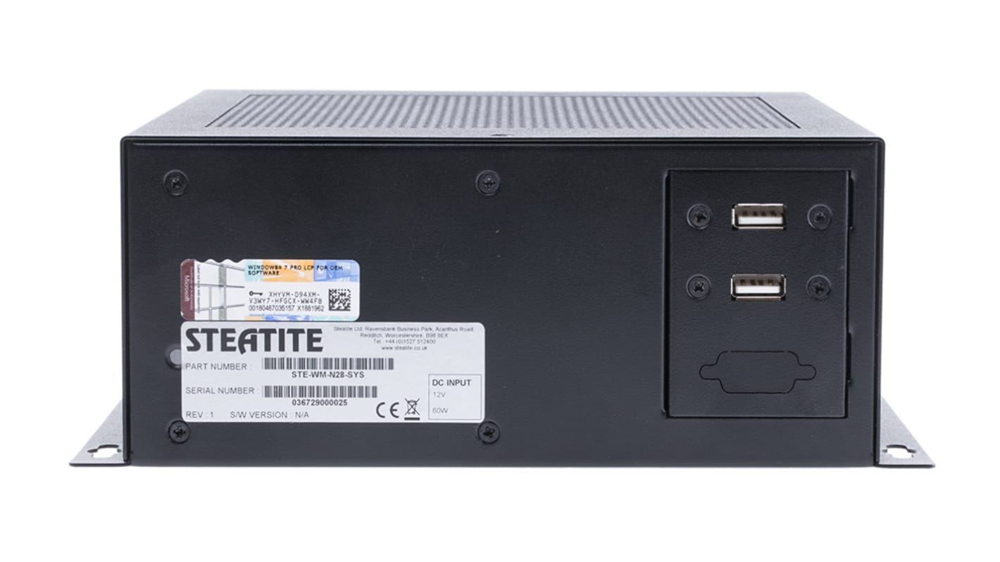 Steatite Industrial Computer, Intel Atom N2800 1.86 GHz, 2 GB, Windows