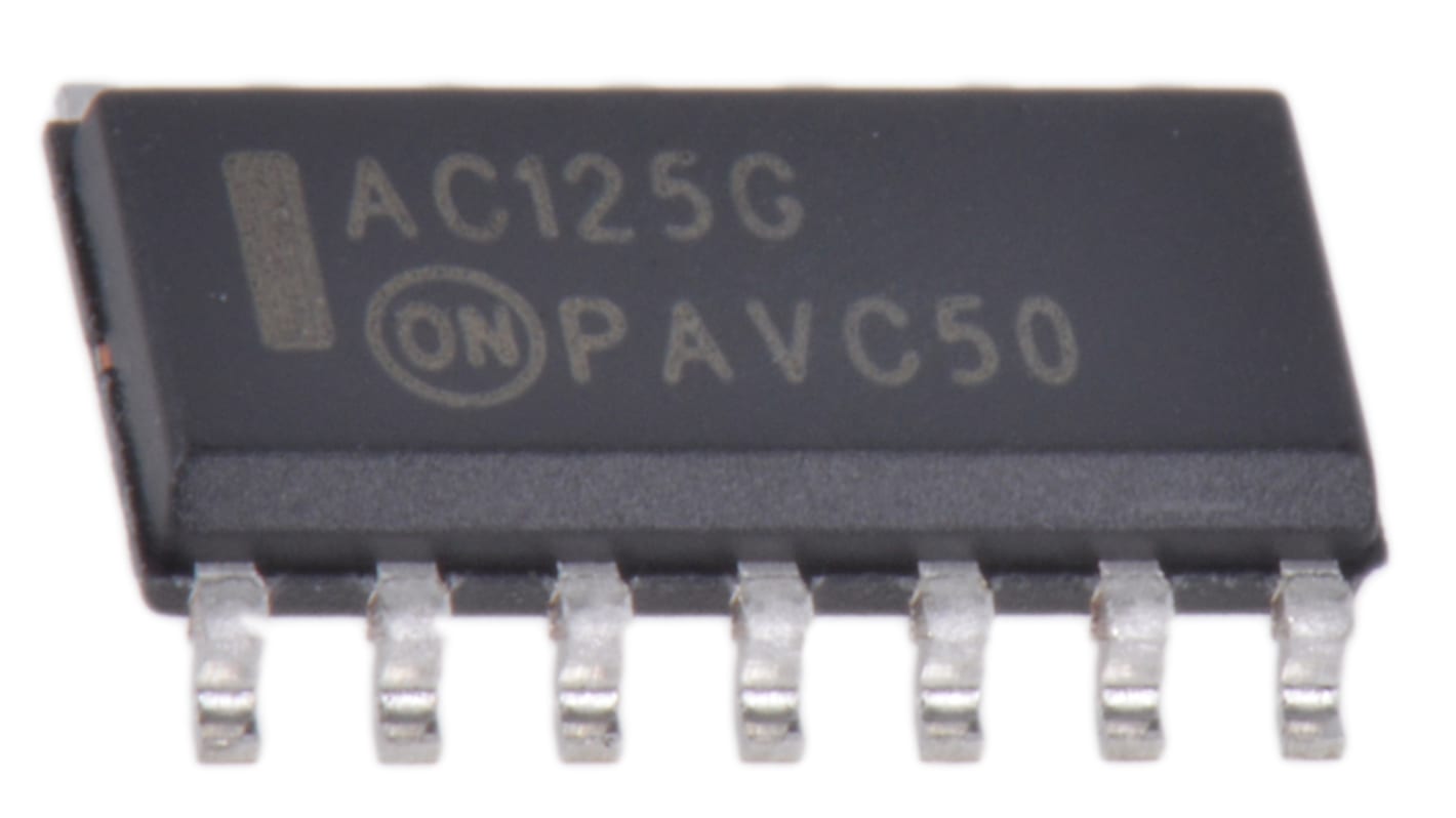 Buffer MC74AC125DG, Quad canali, 74AC, 3-State, SOIC, 14 Pin Sì