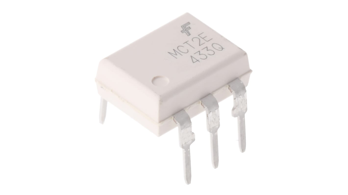 Optoacoplador onsemi MCT de 1 canal, Vf= 1.5V, Viso= 7,5 kVrms, IN. DC, OUT. Transistor, mont. pasante, encapsulado