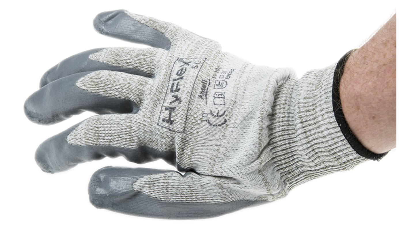 11100100 Ansell Grey Nylon ESD Safety AntiStatic Gloves, Size 10, XL