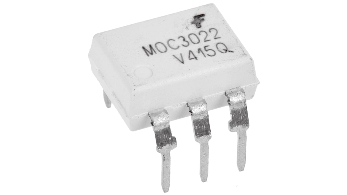 Optoacoplador onsemi de 1 canal, Vf= 1.5V, Viso= 5,3 kVrms, IN. AC, OUT. Fototriac, mont. pasante, encapsulado DIP, 6