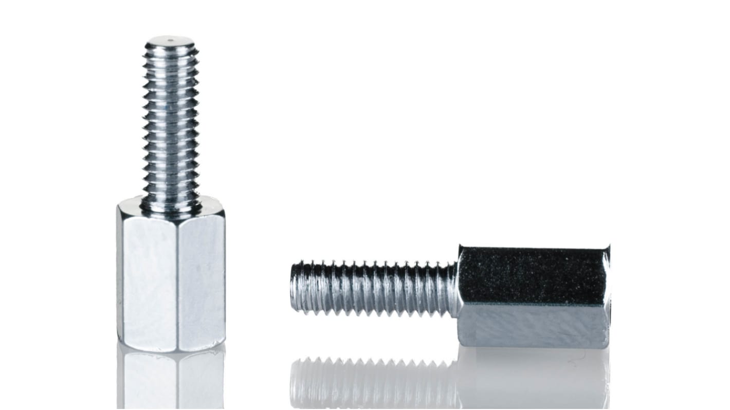 RS PRO Standoff, M4 x M4 Thread, 10mm Body, Steel, Male/Female, 8mm ...