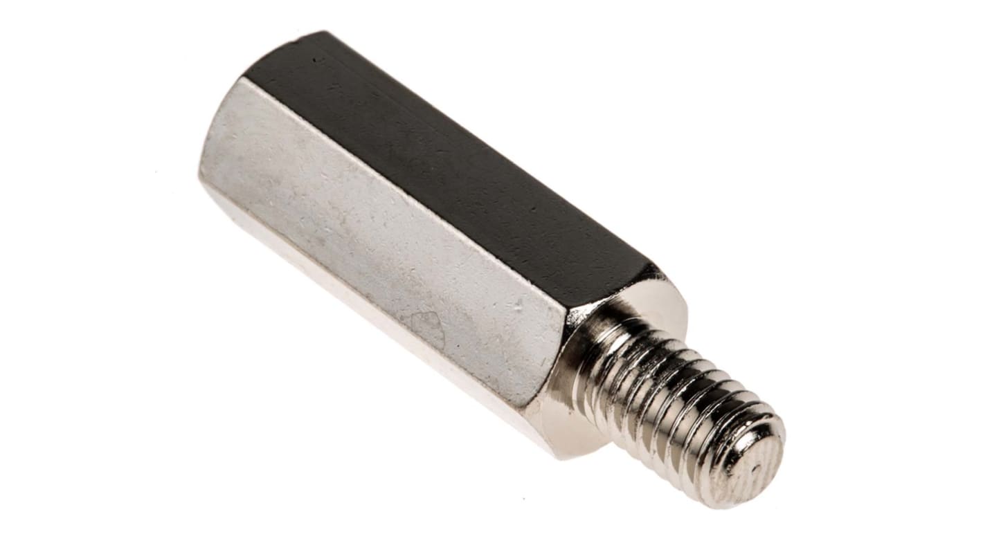 RS PRO Standoff, M5 x M5 Thread, 20mm Body, Brass, Male/Female, 8mm