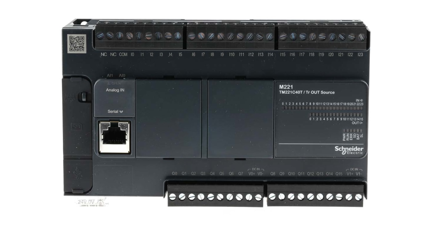 PLC procesor řada Modicon M221, výstup: Digitální Ethernet, ModBus, Profibus DP, USB 40 vstupů/výstupů 128 MB Montáž do