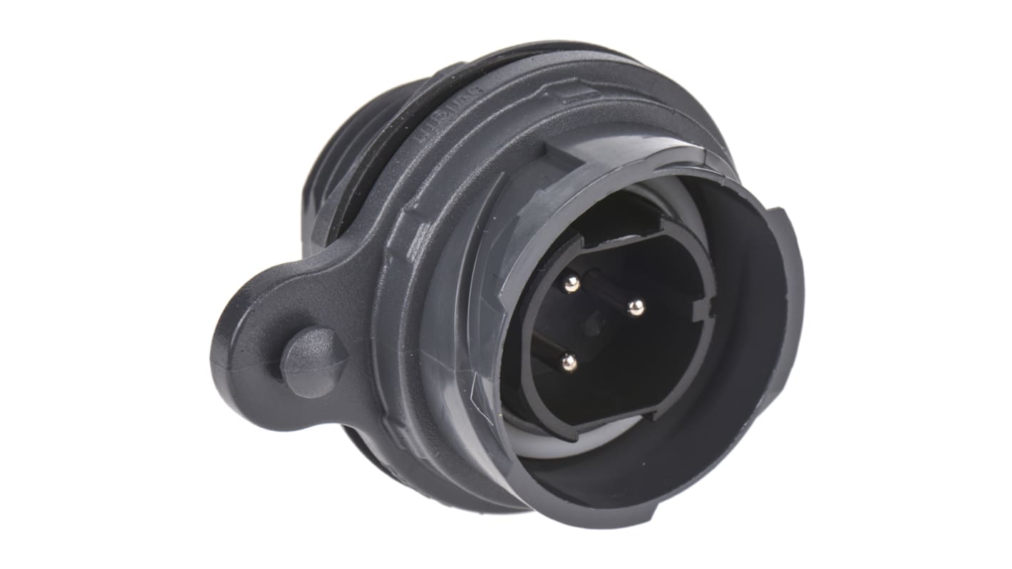 Bulgin Circular Connector, 3 Contacts, Front Mount, Plug, Male, IP66, IP68, IP69K, Buccaneer 7000 Series