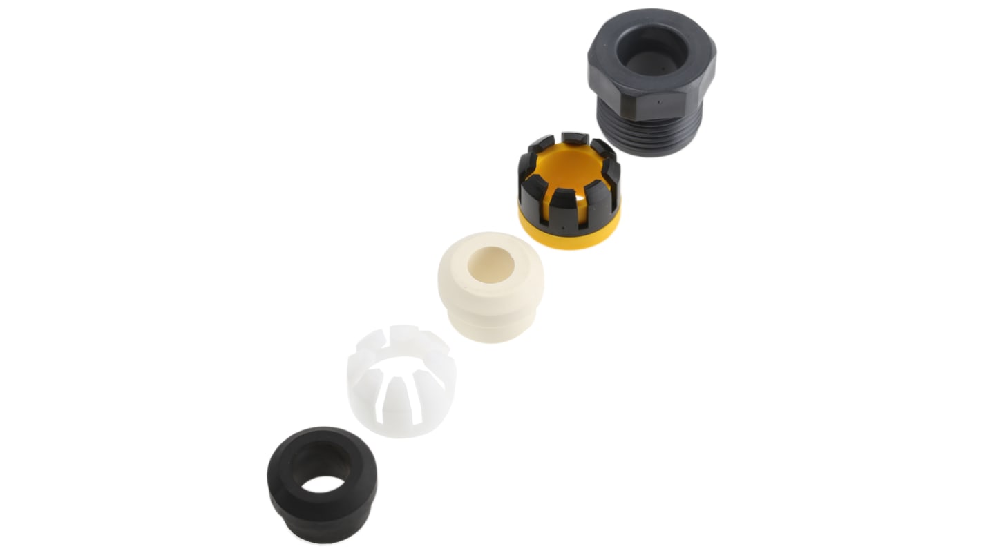 Bulgin 7000 Kabelverschraubungs-Kit, PG13.5 Thermoplastik Schwarz, Grau, Weiß, Gelb 7mm/ 13mm, IP66, IP68, IP69K