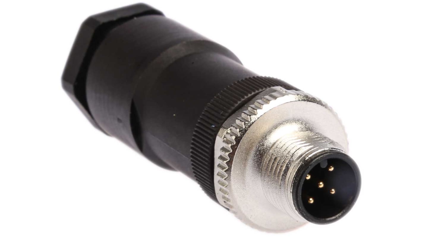 Binder Circular Connector, 5 Contacts, Cable Mount, M12 Connector, Plug, Male, IP67, 713 Series