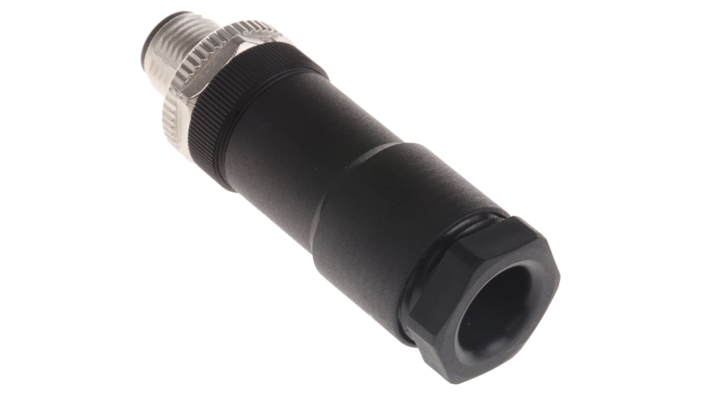 Binder Circular Connector, 4 Contacts, Cable Mount, M12 Connector, Plug, Male, IP67, 814 Series