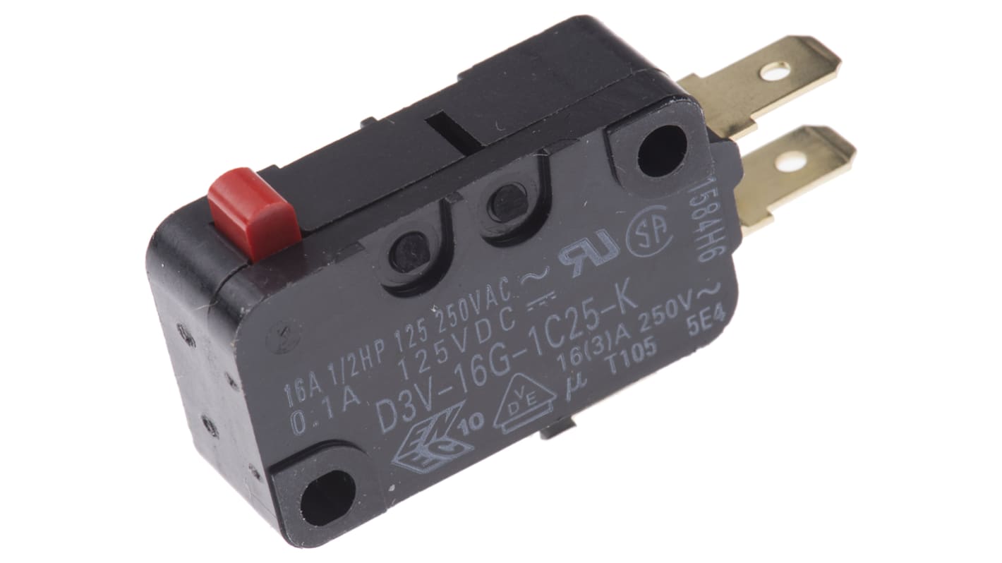 Microinterruptor, Émbolo de Pin SP-CO 16 A a 250 V ac