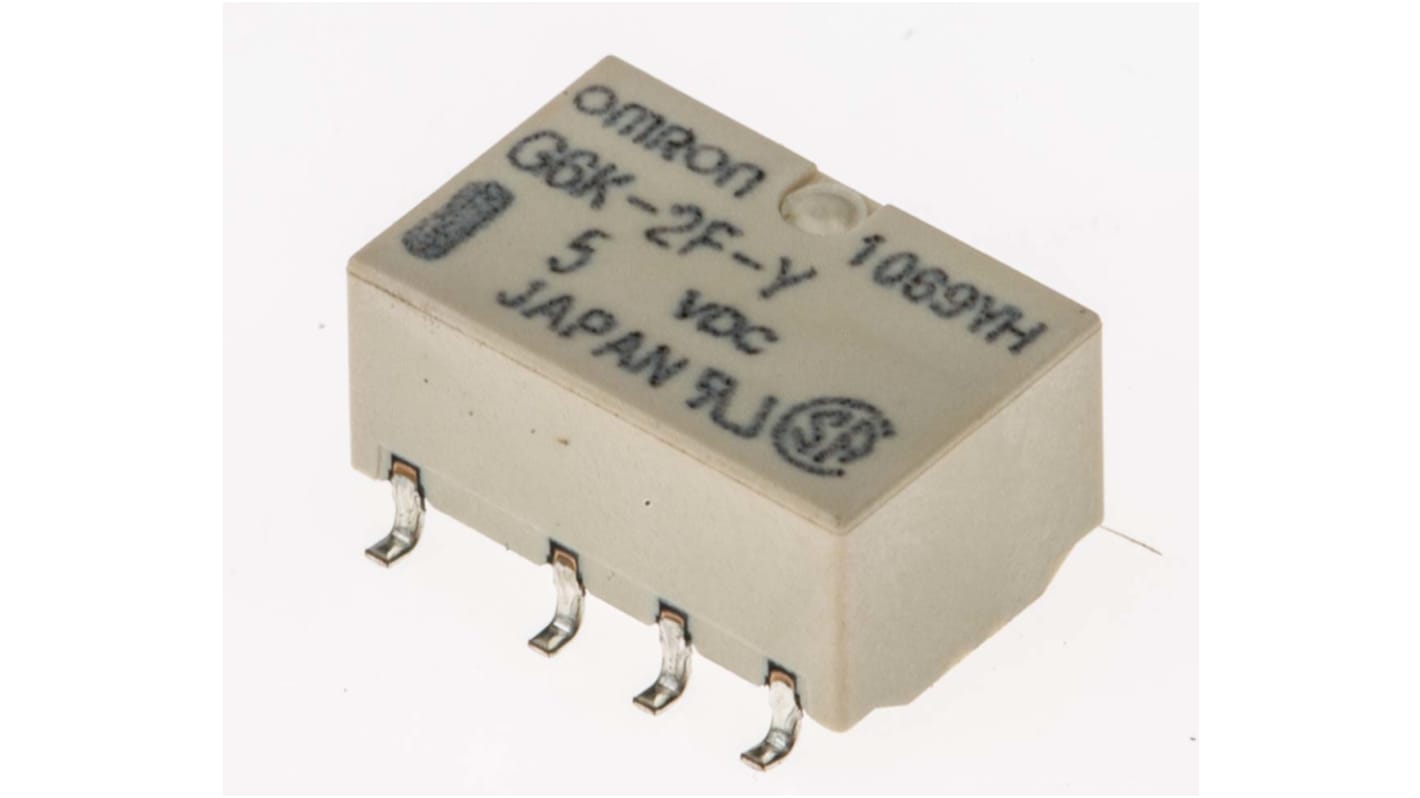 Relé de alta frecuencia con enclavamiento Omron, DPDT, bobina 5V dc, montaje en superficie