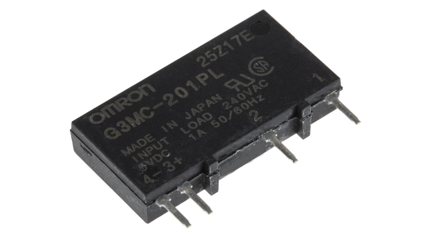 Relé de estado sólido Omron G3MC, contactos SPST, control 4 → 6 V dc, carga 75 → 264V ac, 1 A máx.,