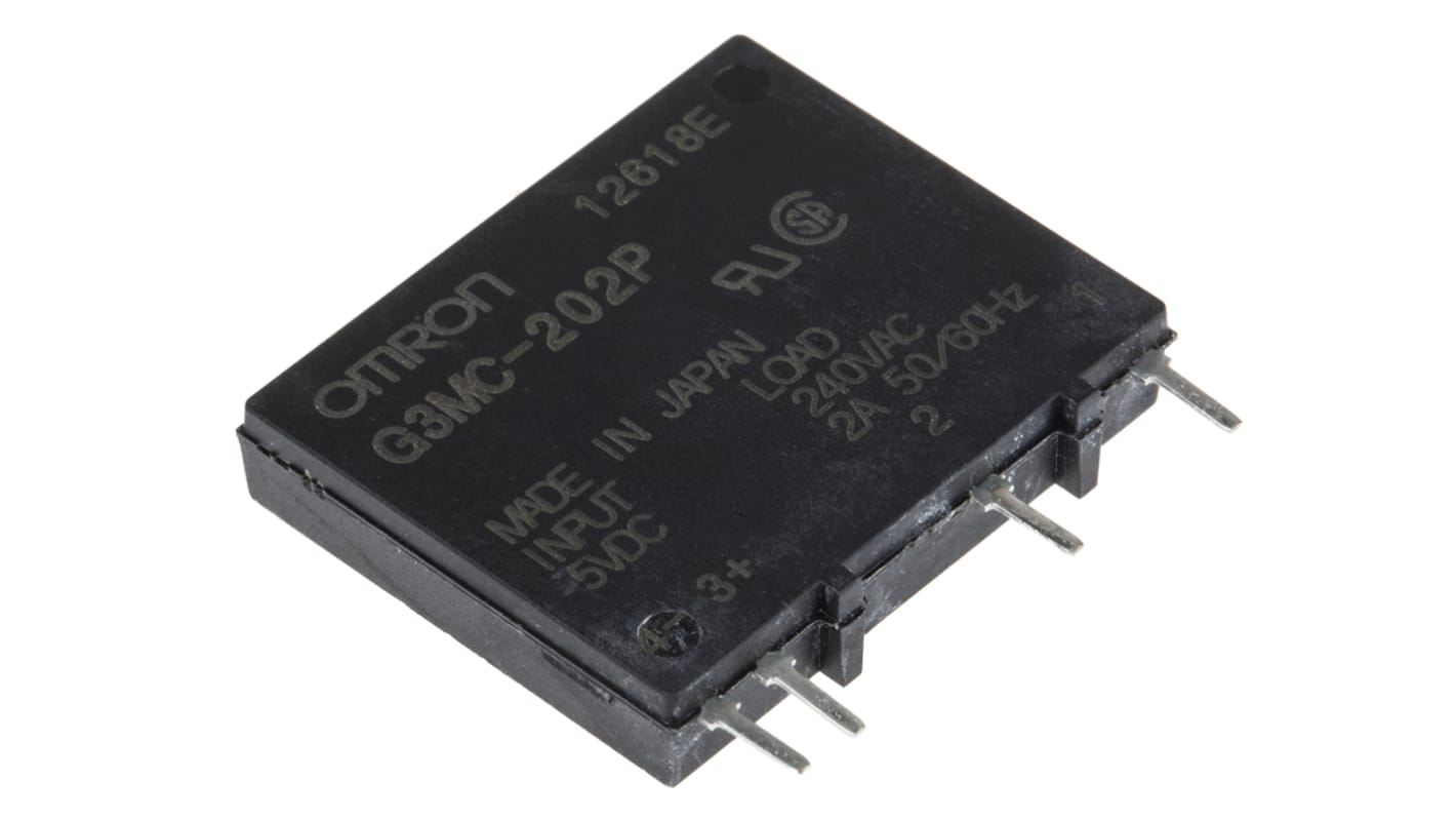 Relé de estado sólido Omron G3MC, contactos SPST, control 4 → 6 V dc, carga 75 → 264V ac, 2 A máx.,