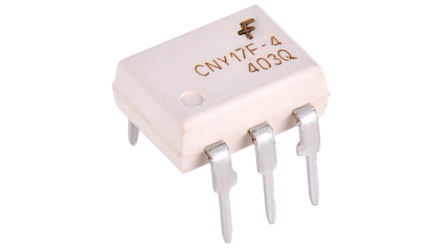 onsemi, CNY17F4M DC Input Phototransistor Output Optocoupler, Through Hole, 6-Pin MDIP