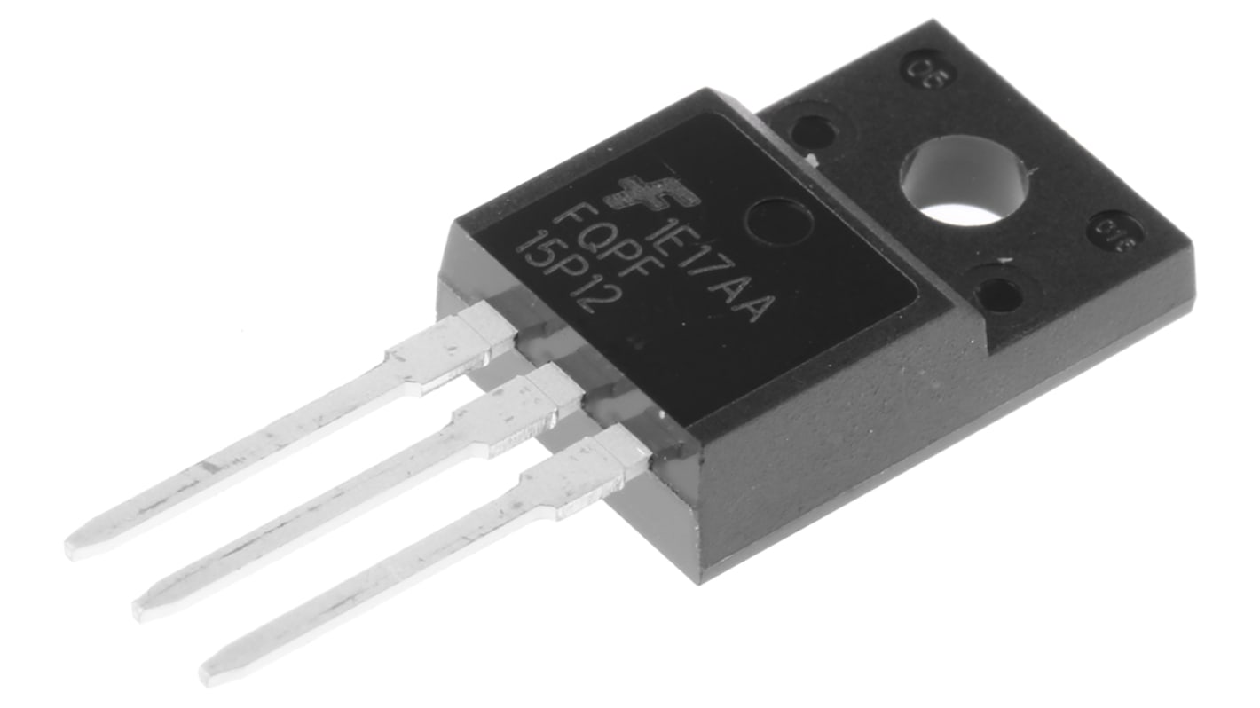 P-Channel MOSFET, 10.6 A, 120 V, 3-Pin TO-220F onsemi FQPF15P12