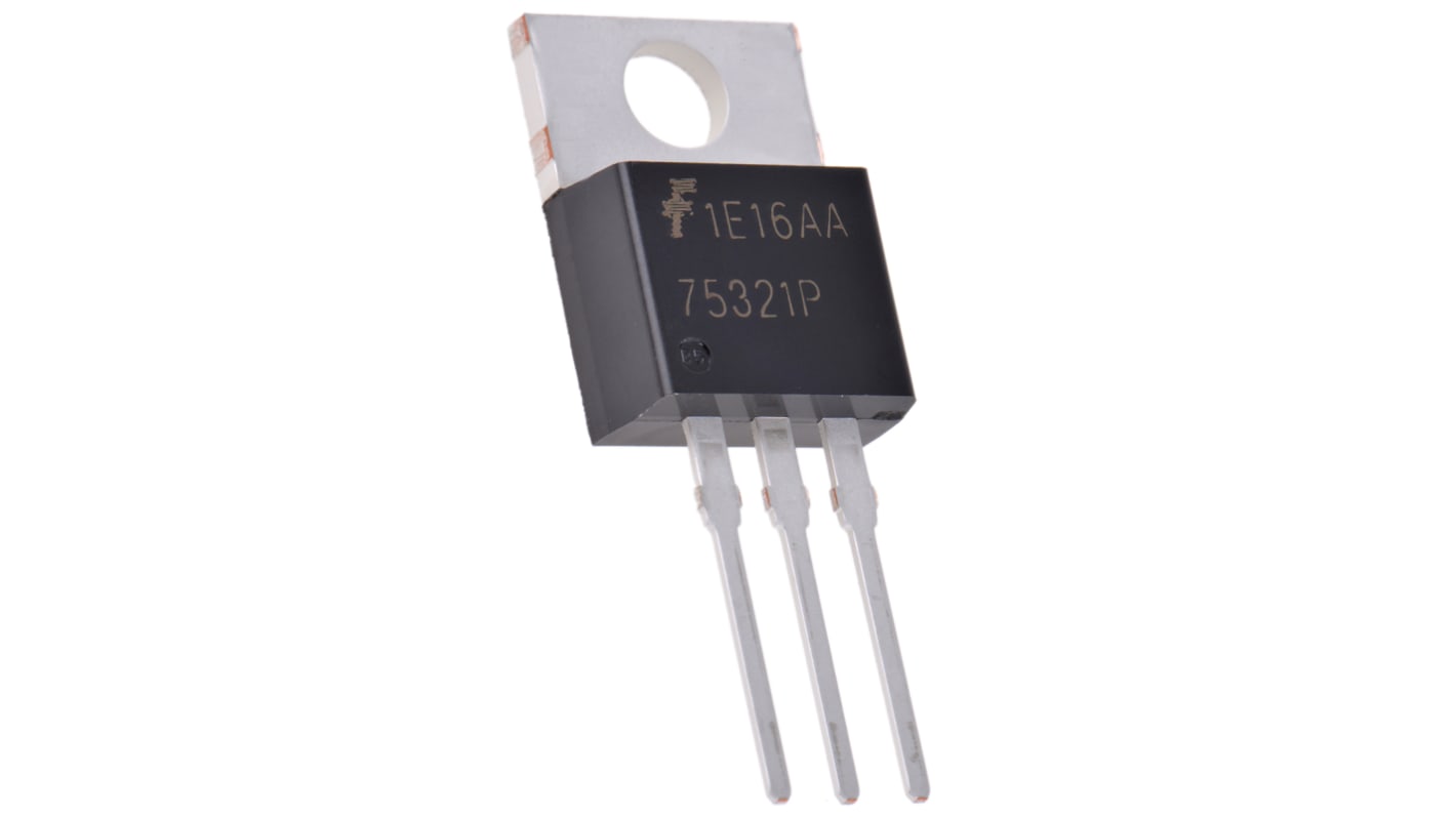 MOSFET onsemi, canale N, 34 mΩ, 35 A, TO-220AB, Su foro