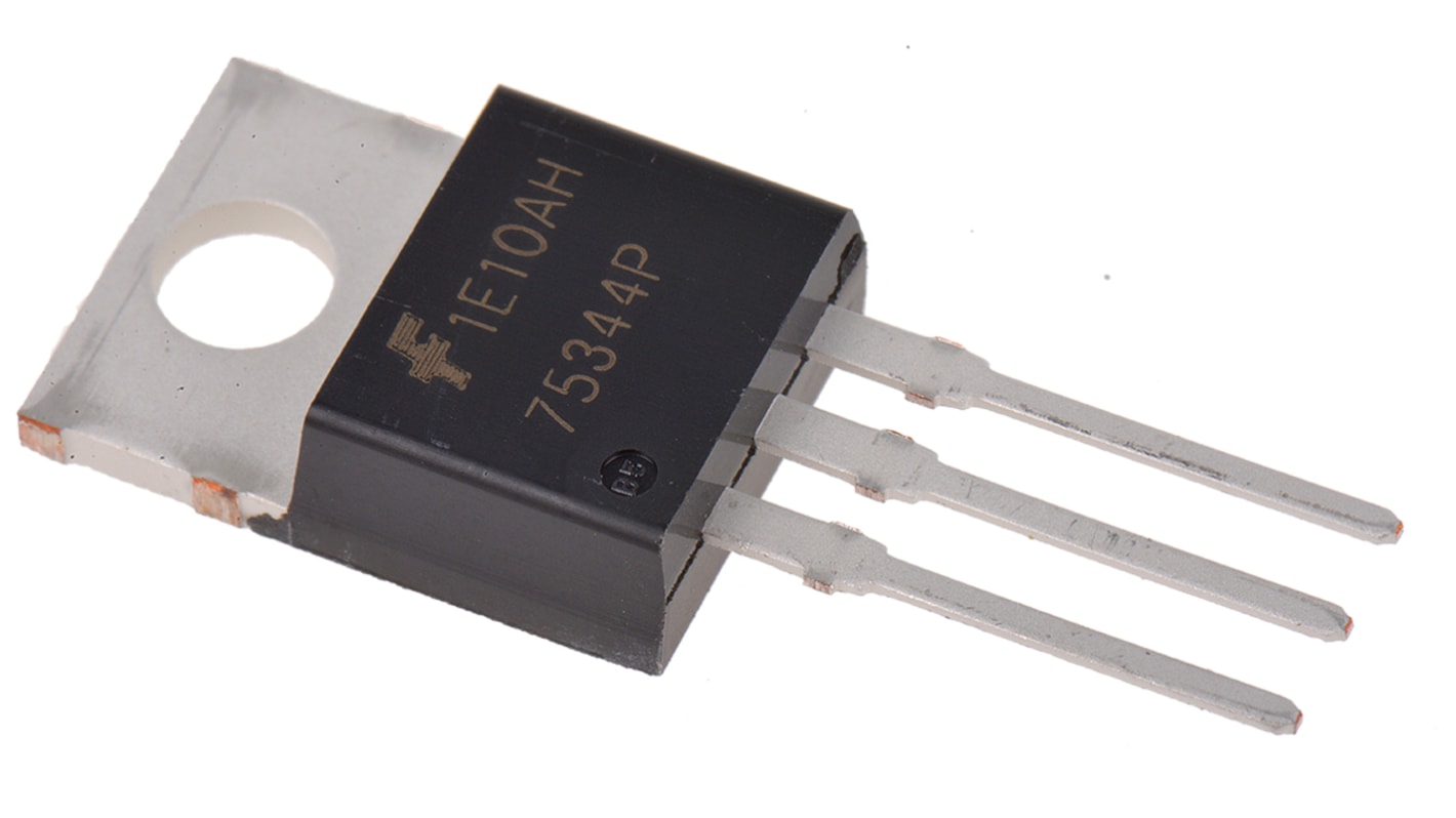 MOSFET onsemi HUF75344P3, VDSS 55 V, ID 75 A, TO-220AB de 3 pines, , config. Simple