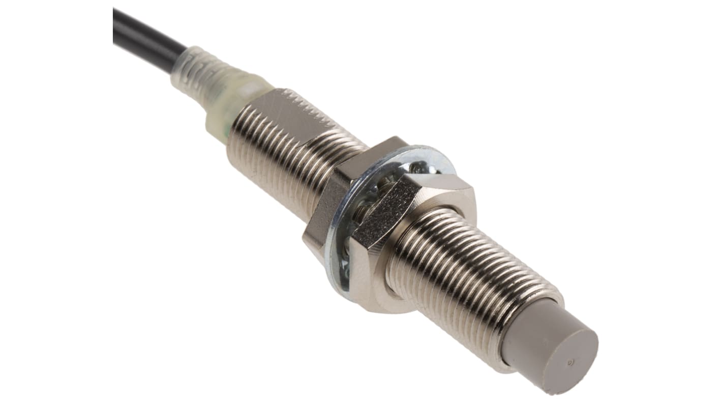 Omron Inductive Barrel-Style Proximity Sensor, M12 x 1, 5 mm Detection, NPN Output, 12 → 24 V dc, IP67