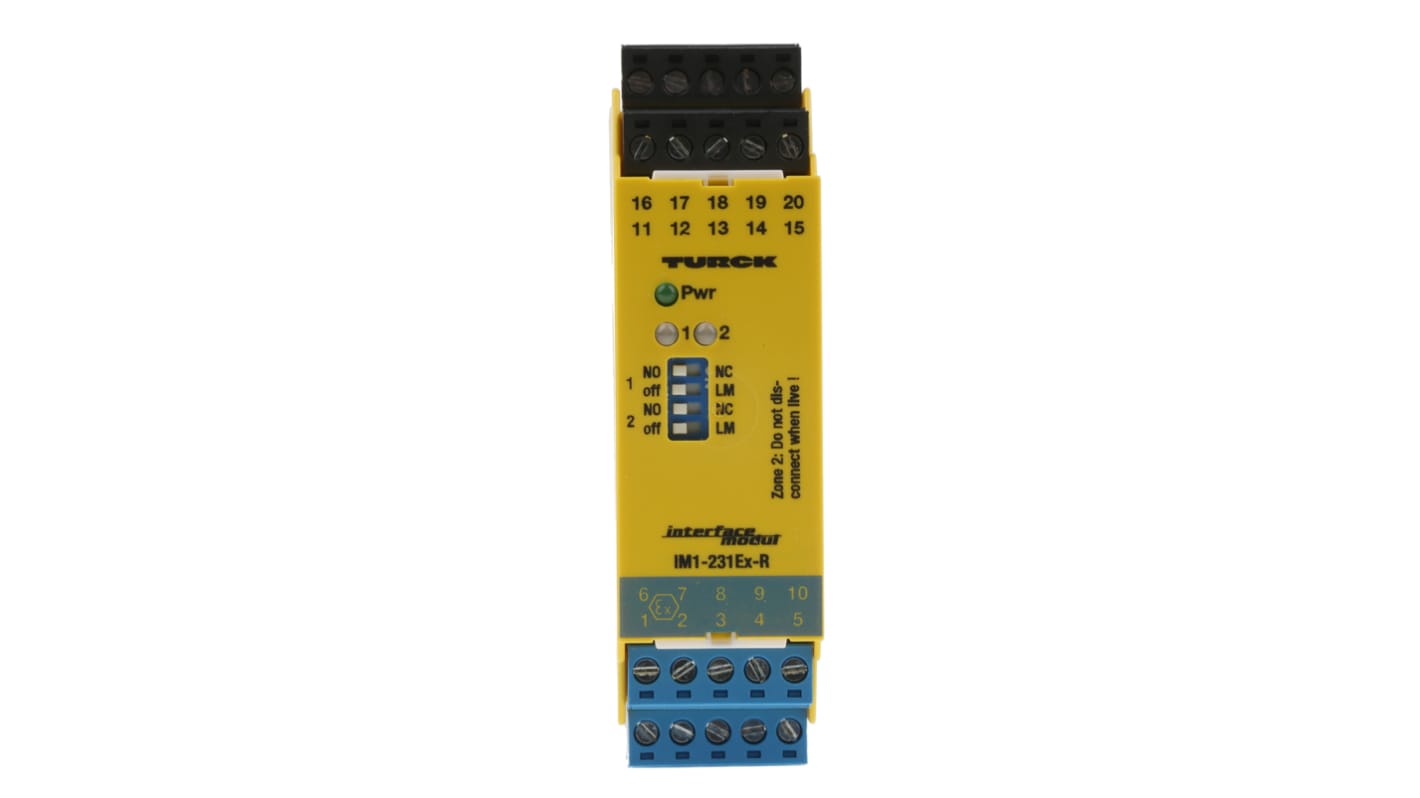 Turck Trennbarriere 2-kanalig NAMUR-Sensor, Schalter Relais 20 → 250V ac ATEX, IECEx 250V Trennverstärker